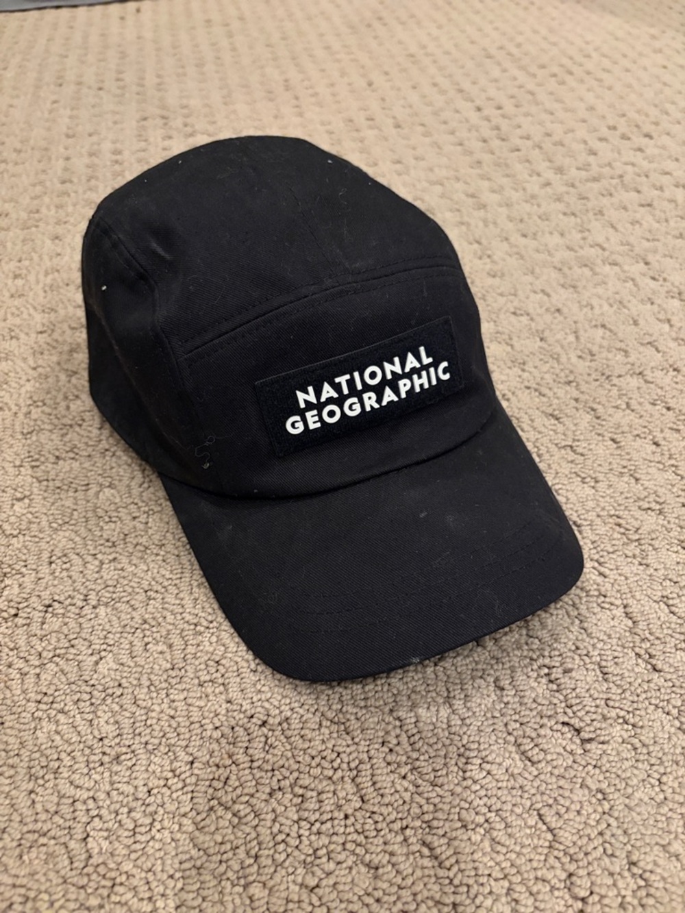 National Geographic Black Camp-Style Logo Hat